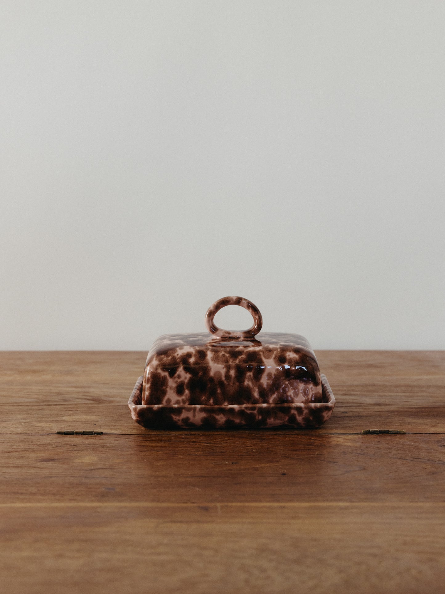 Ceramic Splatter Butter Dish with Lid