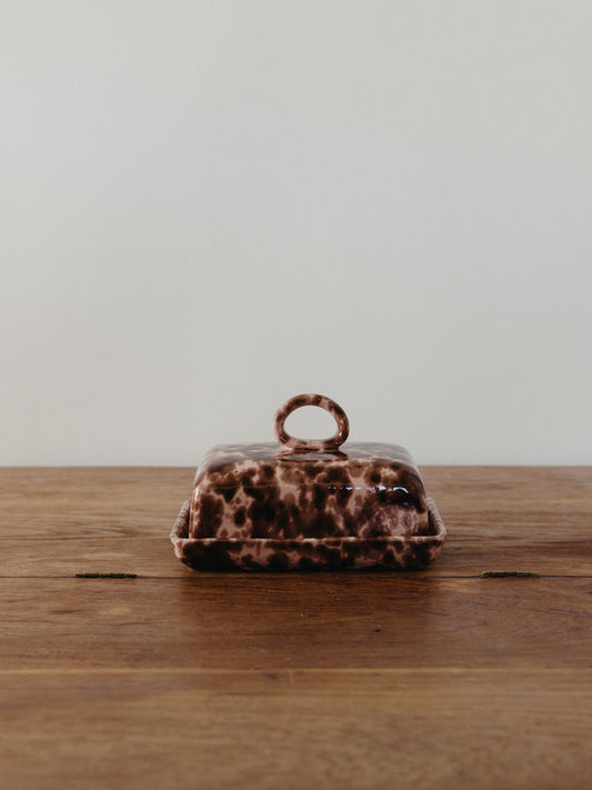 Ceramic Splatter Butter Dish with Lid