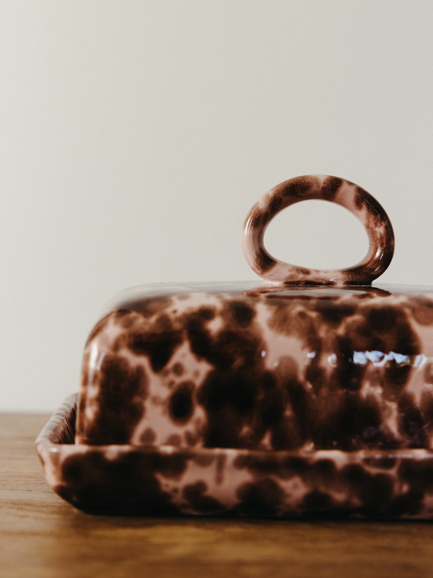 Ceramic Splatter Butter Dish with Lid