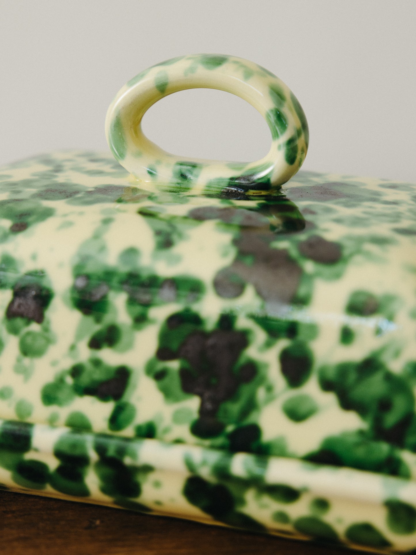 Ceramic Splatter Butter Dish with Lid
