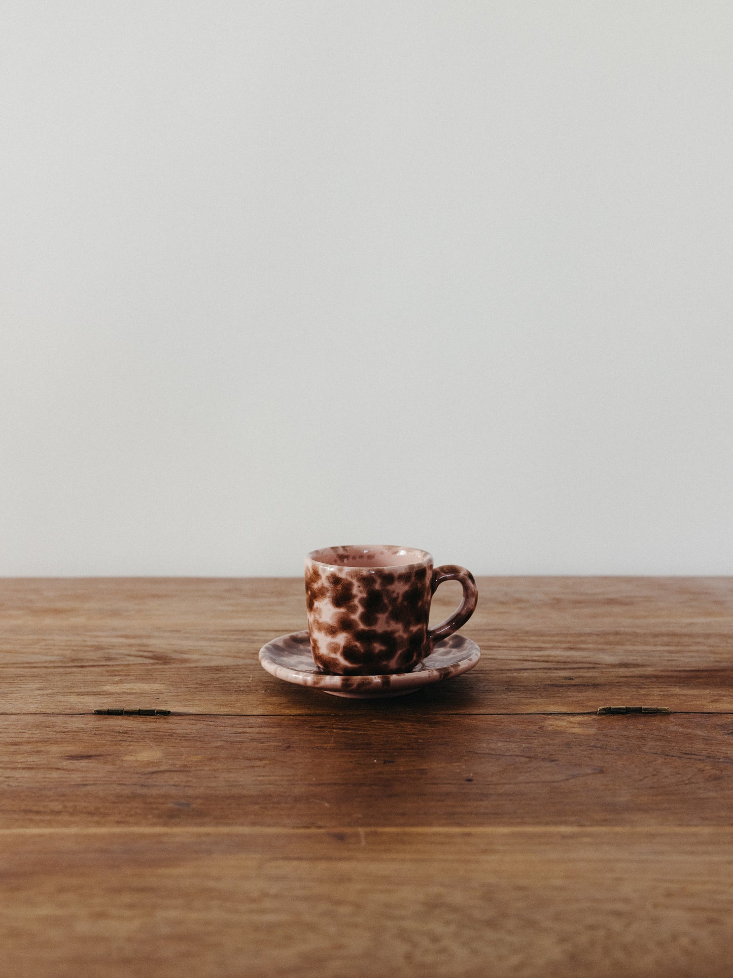 Ceramic Splatter Coffee Cup with Saucer