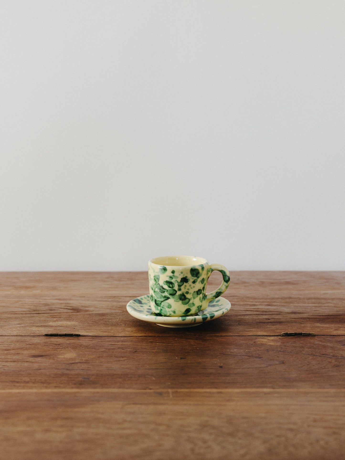 Ceramic Splatter Coffee Cup with Saucer