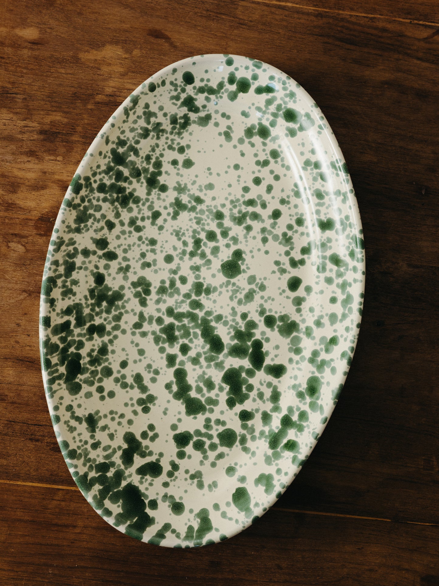 Ceramic Splatter Medium Oval Plate