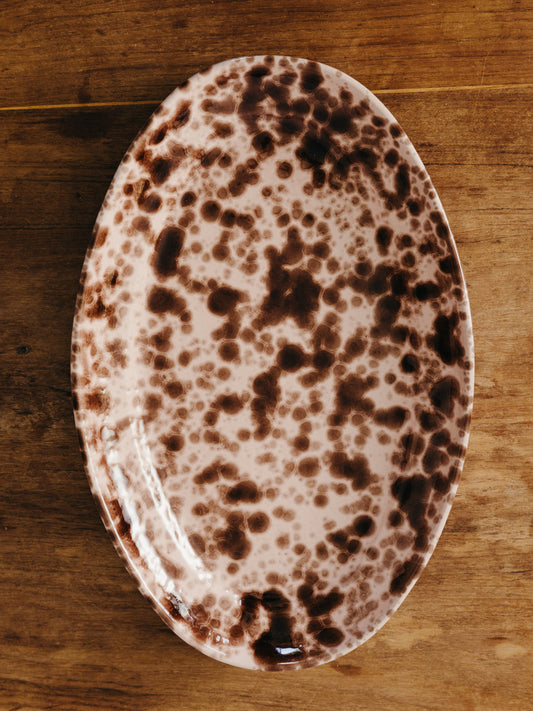 Ceramic Splatter Medium Oval Plate