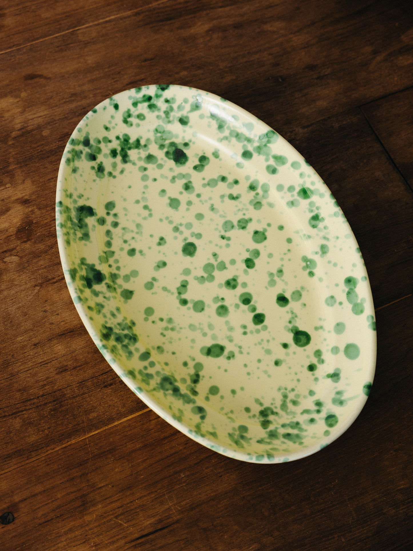 Ceramic Splatter Medium Oval Plate
