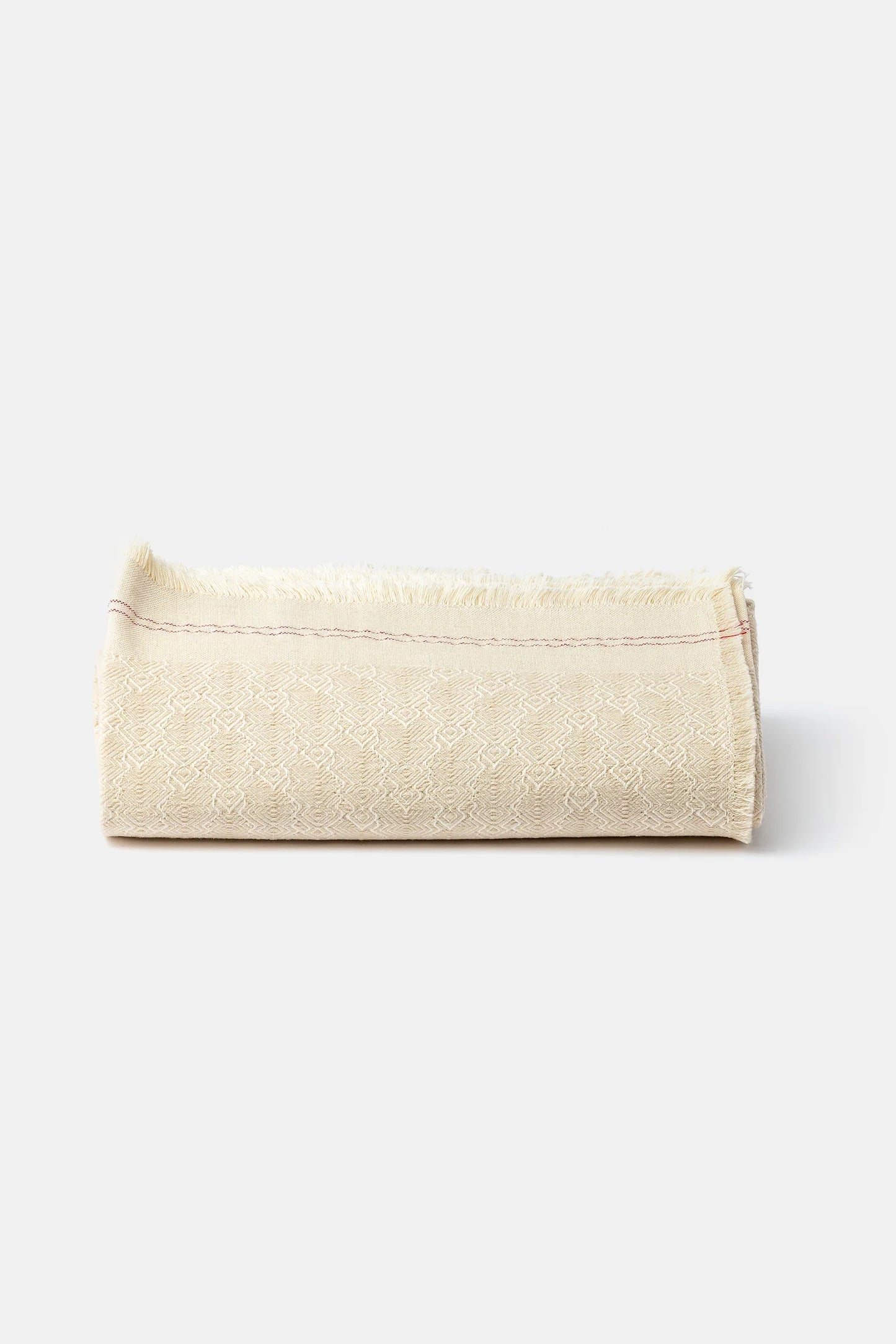 Chiarastella "F28" Cashmere Throw in Sand/Red Stripe