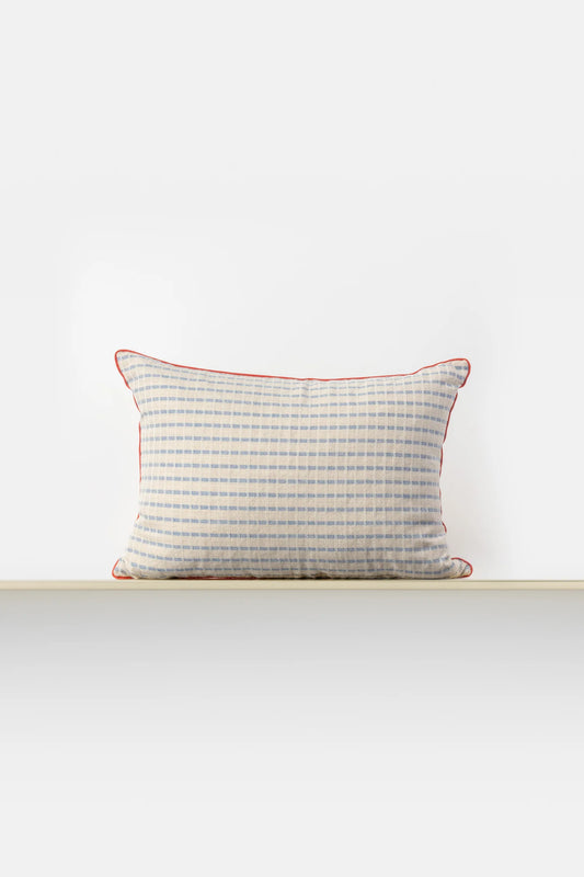 Chiarastella "F58" Rectangle Pillow in Beige/Royal Blue