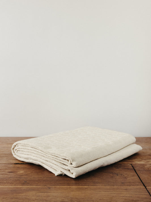 Chiarastella "F28" Cashmere Throw in Sand/Red Stripe