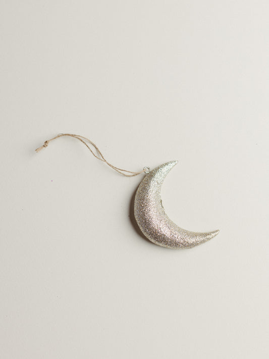 Shimmery Crescent Moon Ornament