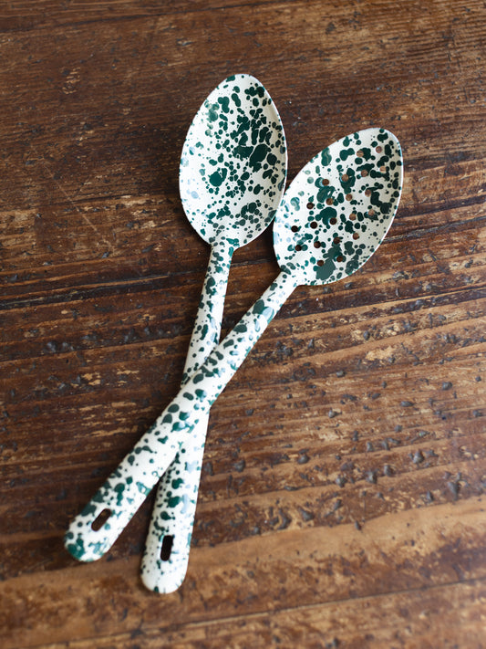 Enamel Splatter Large Slotted Spoon