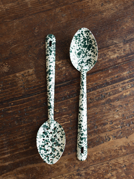 Enamel Splatter Large Serving Spoon