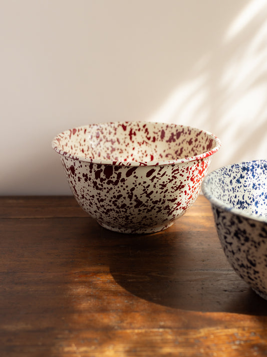 Enamel Splatter Large Salad Bowl