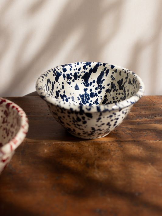 Enamel Splatter Small Footed Bowl