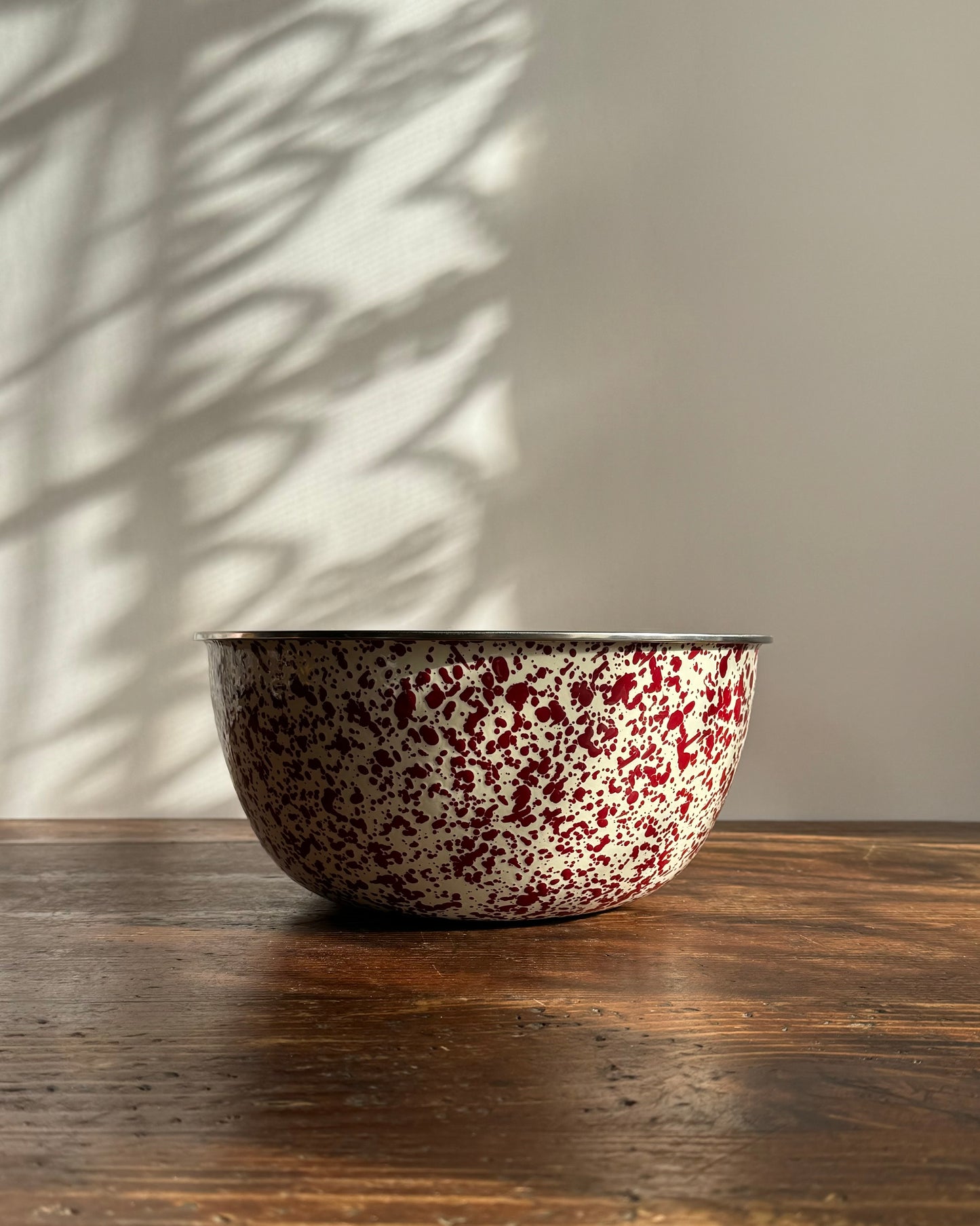 Splatter 3 Piece Mixing Bowl Set, Burgundy & Cream