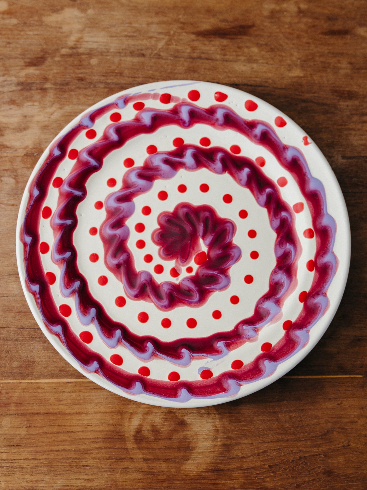 Ceramic Spiral Dinner Plate, No. 01