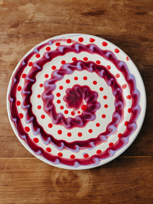 Ceramic Spiral Dinner Plate, No. 01