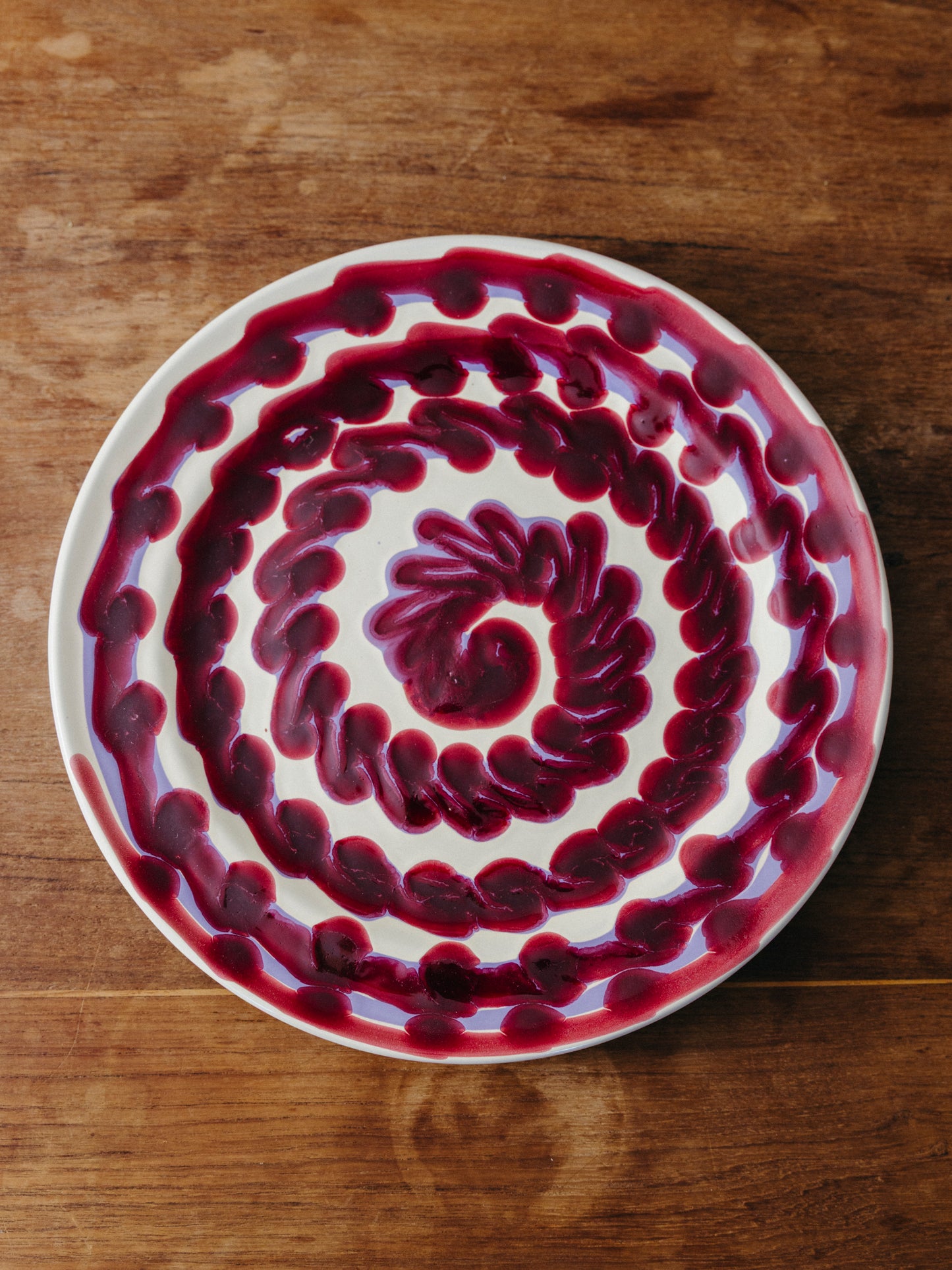 Ceramic Spiral Dinner Plate, No. 02