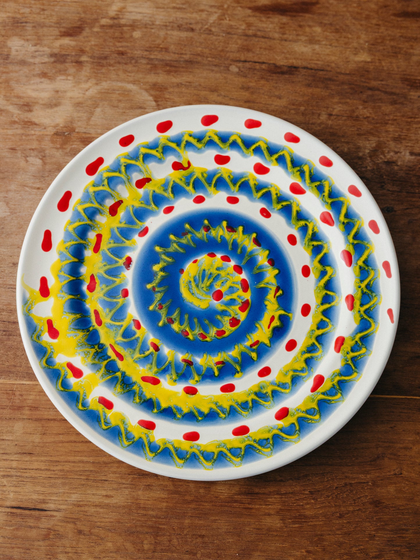 Ceramic Spiral Dinner Plate, No. 03