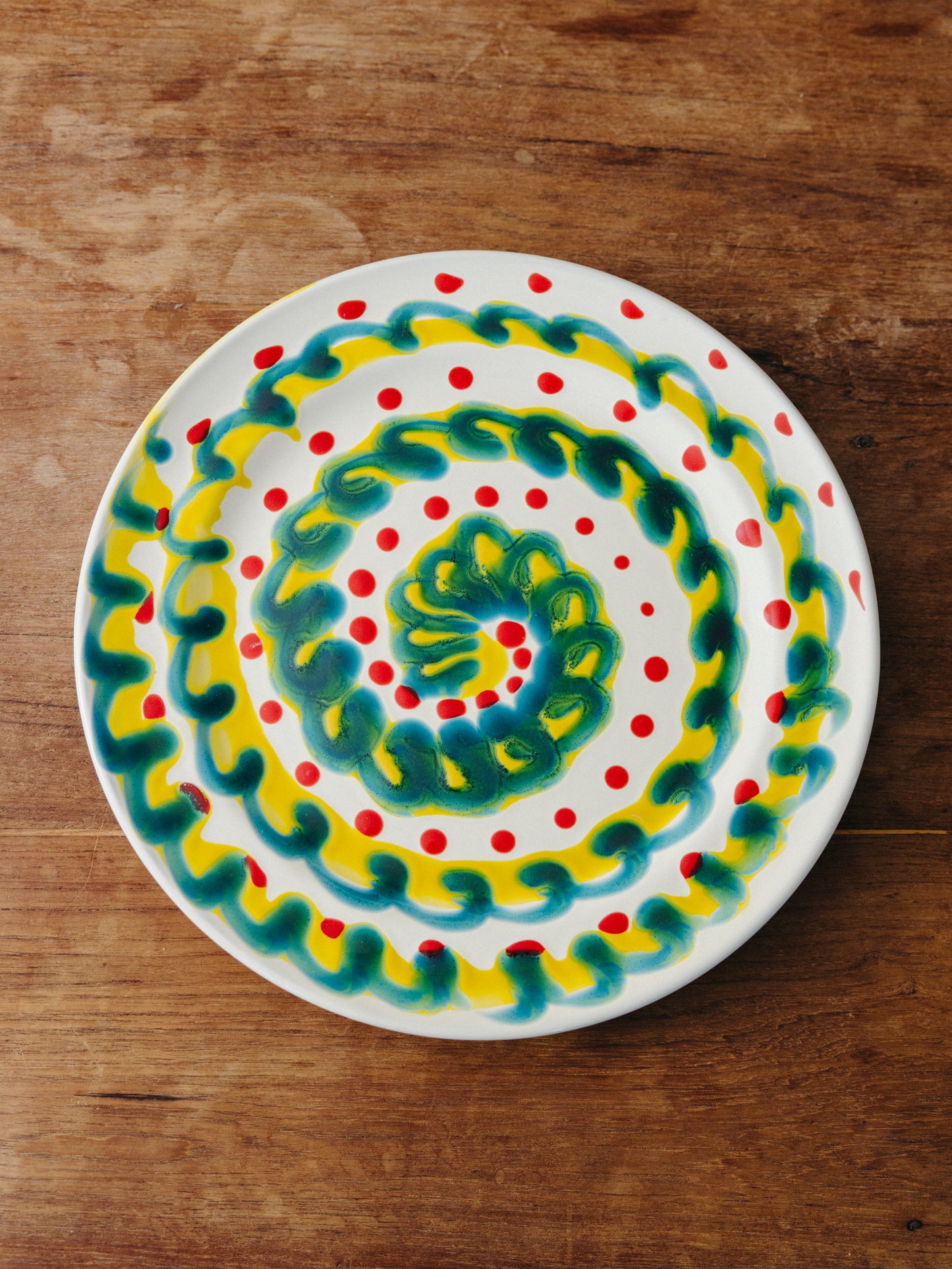 Ceramic Spiral Dinner Plate, No. 04
