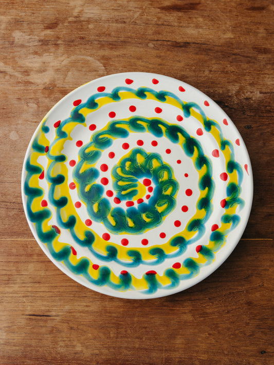 Ceramic Spiral Dinner Plate, No. 04