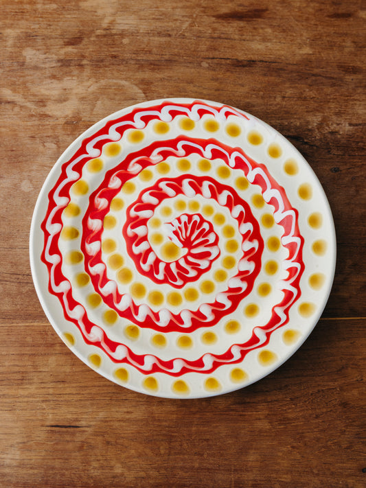 Ceramic Spiral Dinner Plate, No. 05
