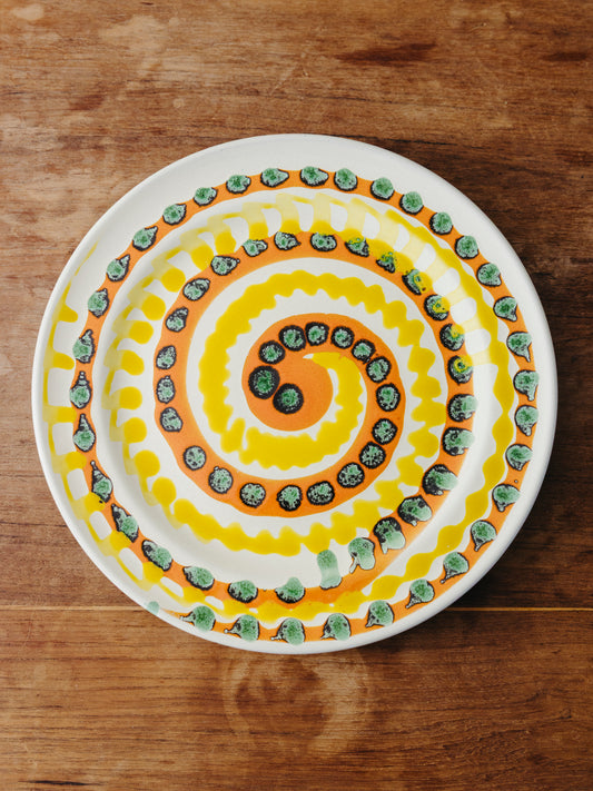 Ceramic Spiral Dinner Plate, No. 06