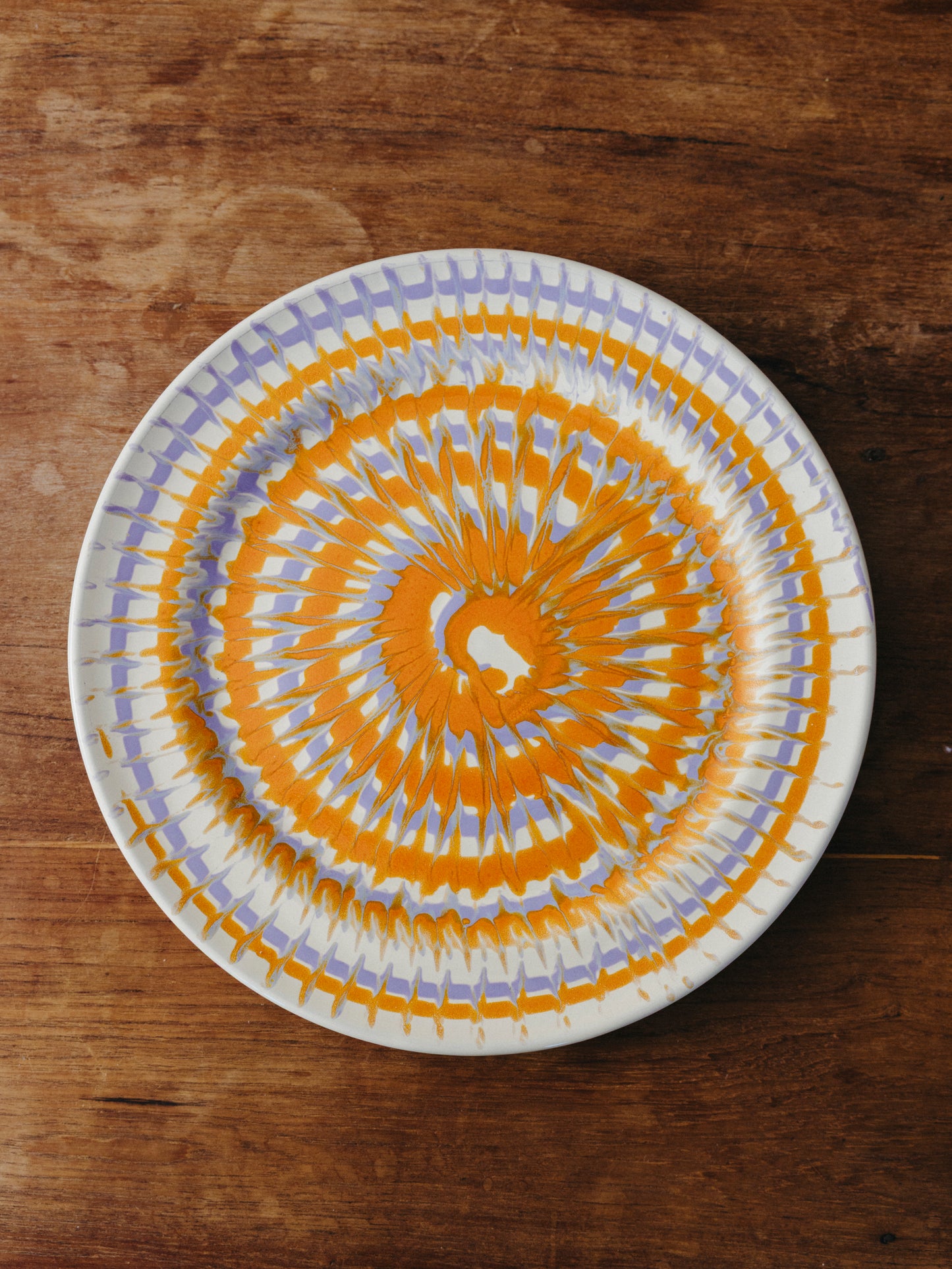 Ceramic Spiral Dinner Plate, No. 07