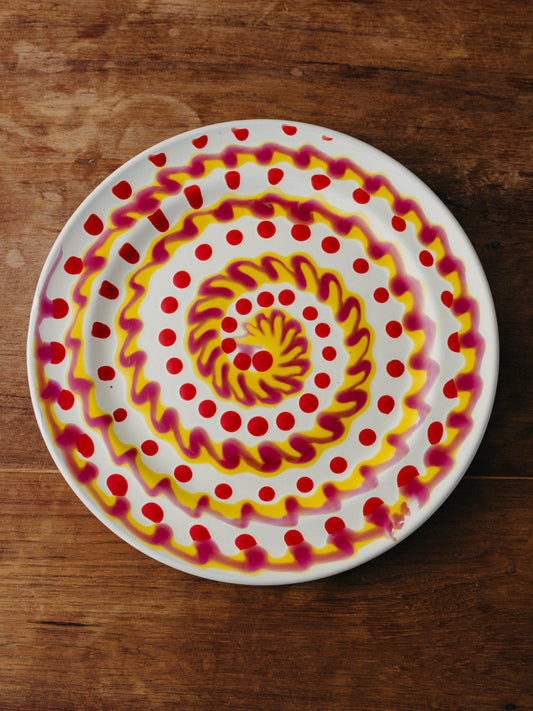 Ceramic Spiral Dinner Plate, No. 08