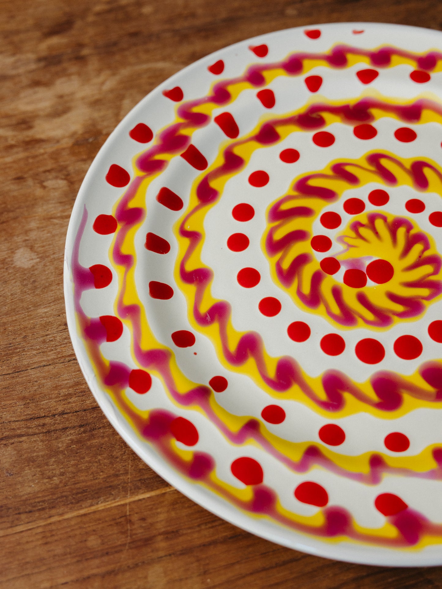 Ceramic Spiral Dinner Plate, No. 08