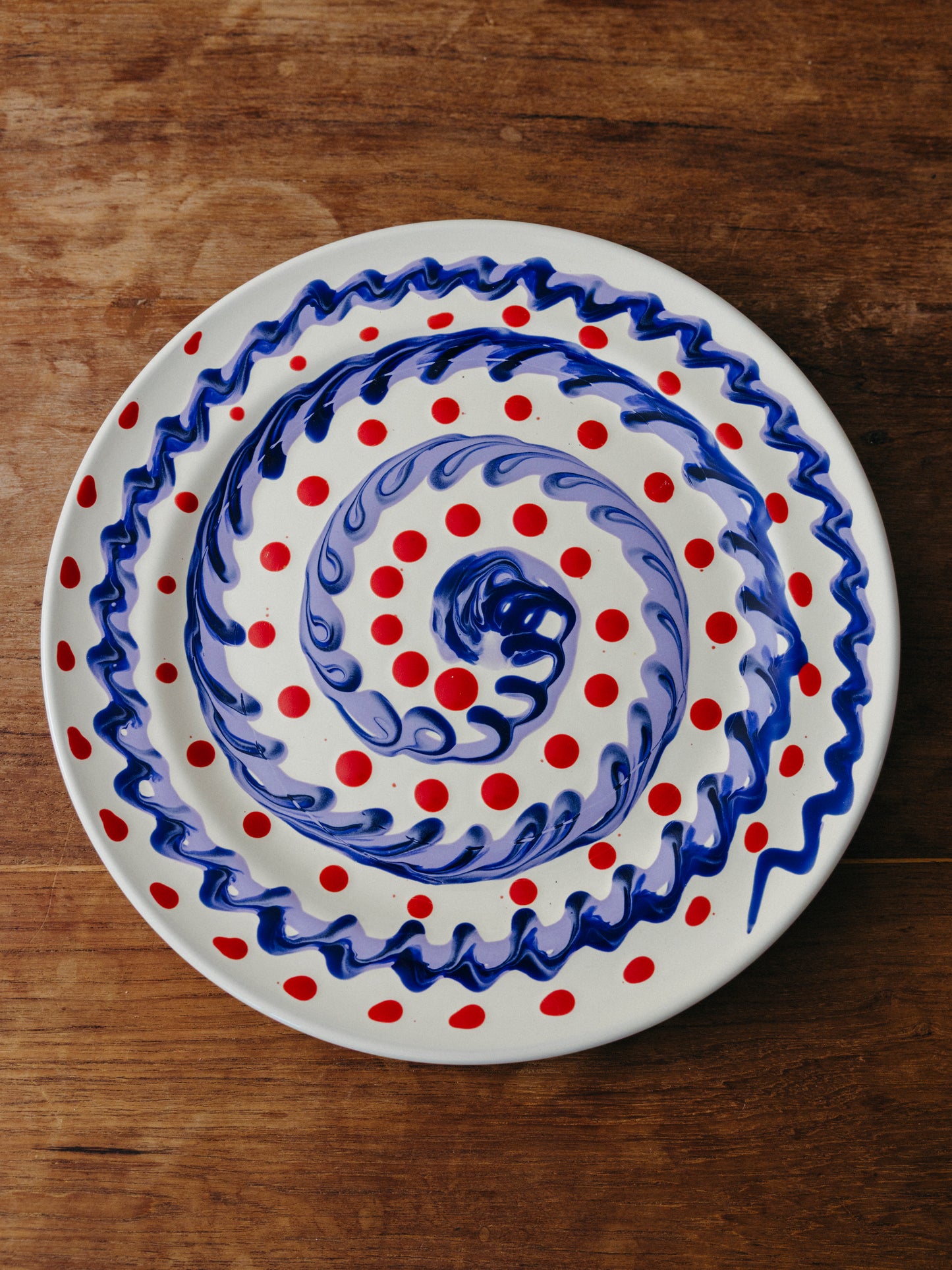 Ceramic Spiral Dinner Plate, No. 09