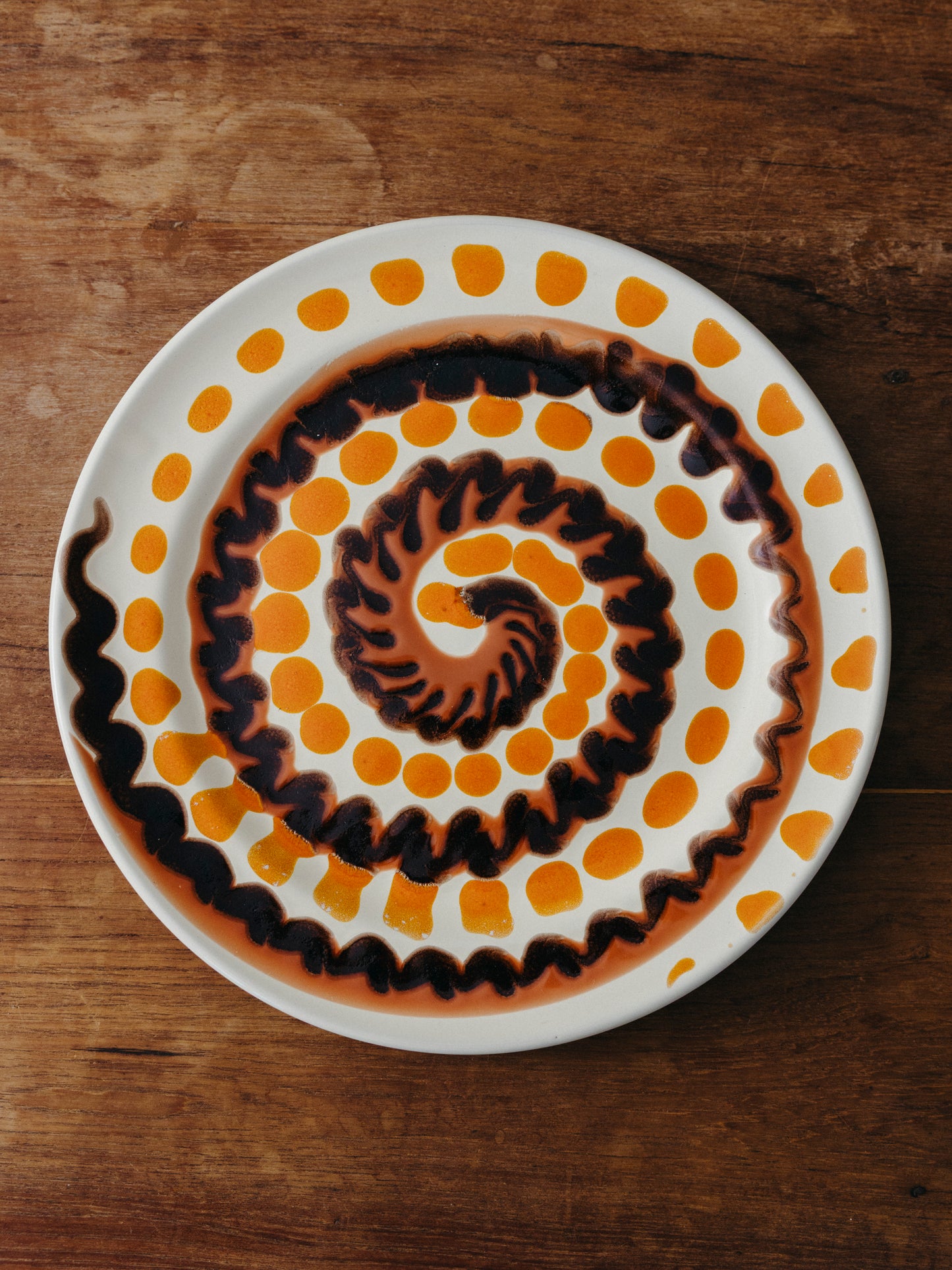 Ceramic Spiral Dinner Plate, No. 13