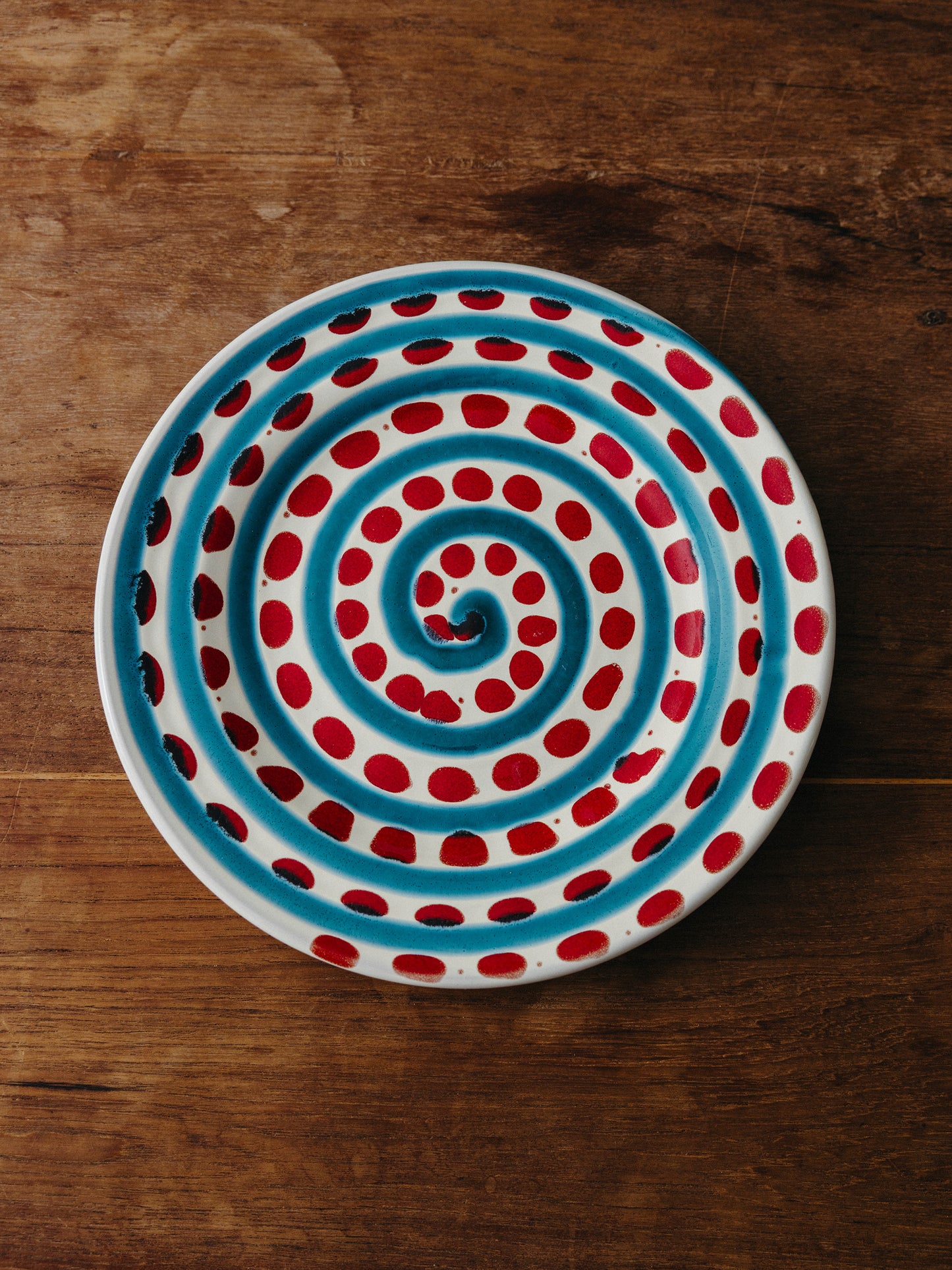 Ceramic Swirl and Dot Fruit Plate