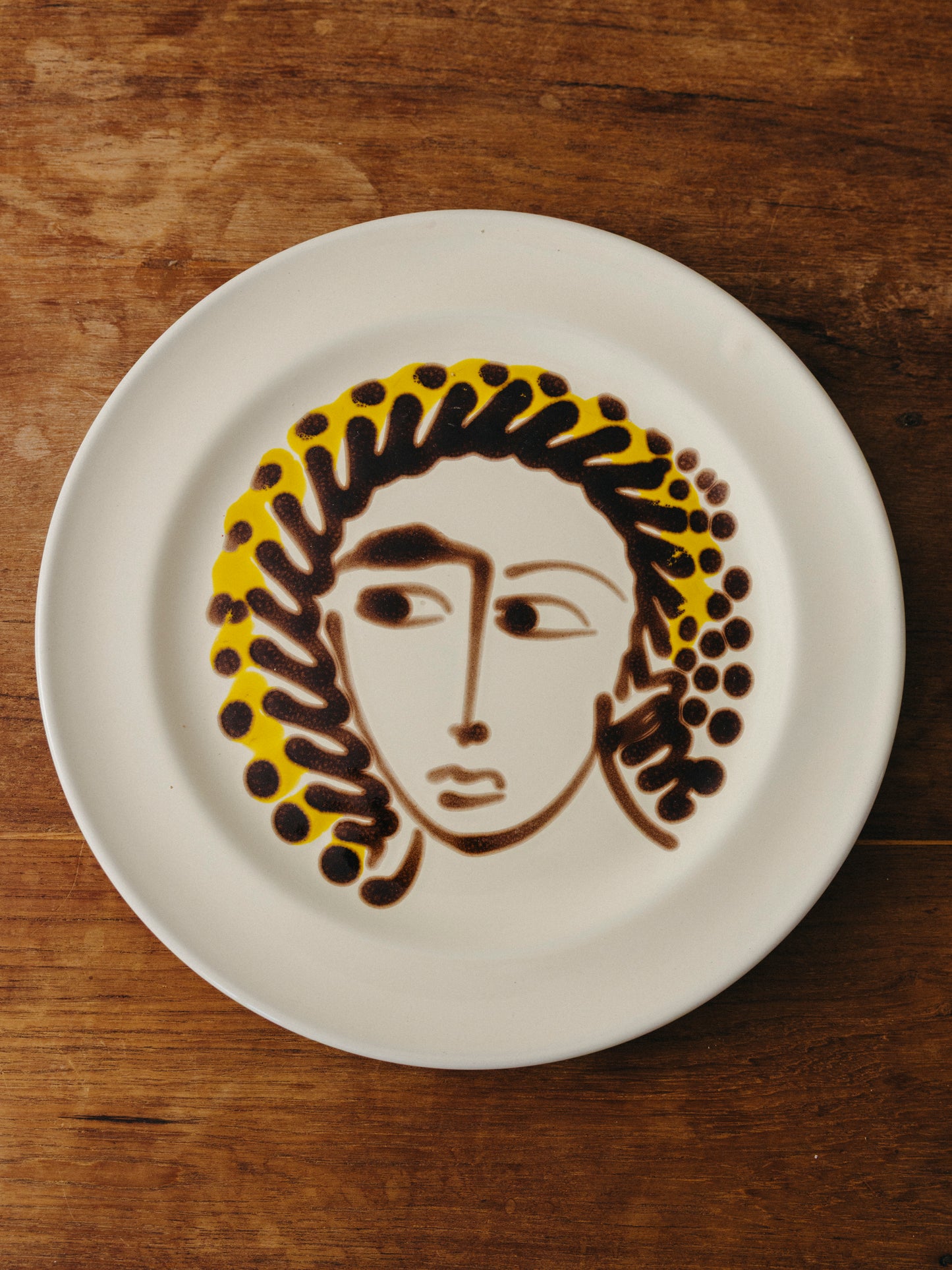 Ceramic Face Dinner Plate, No. 15