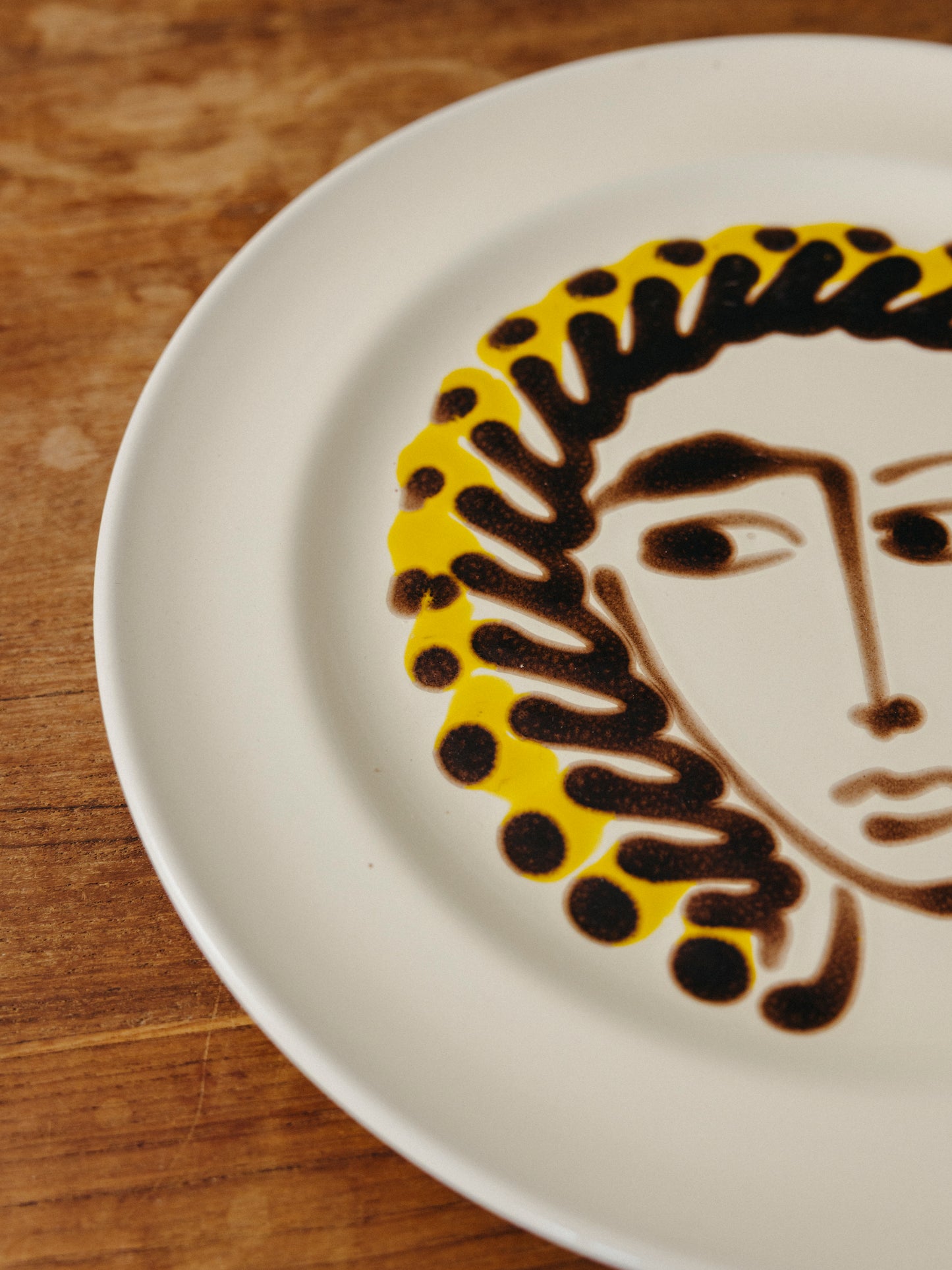 Ceramic Face Dinner Plate, No. 15