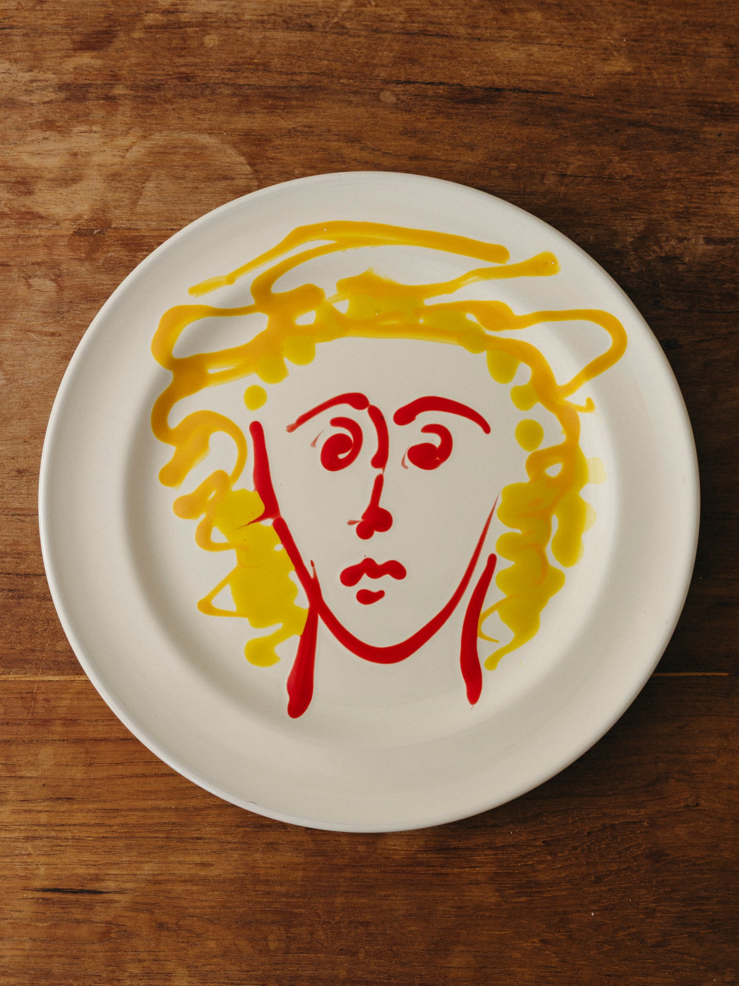 Ceramic Face Dinner Plate, No. 14