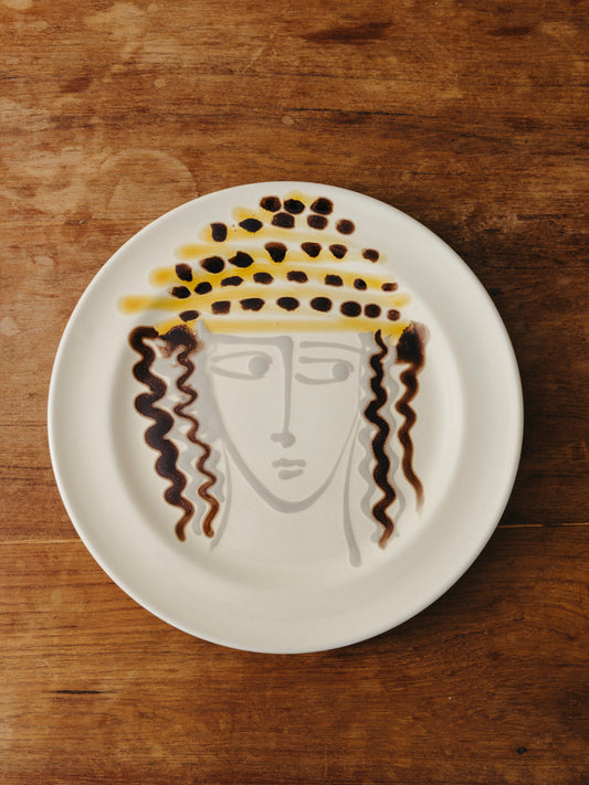Ceramic Face Dinner Plate, No. 13
