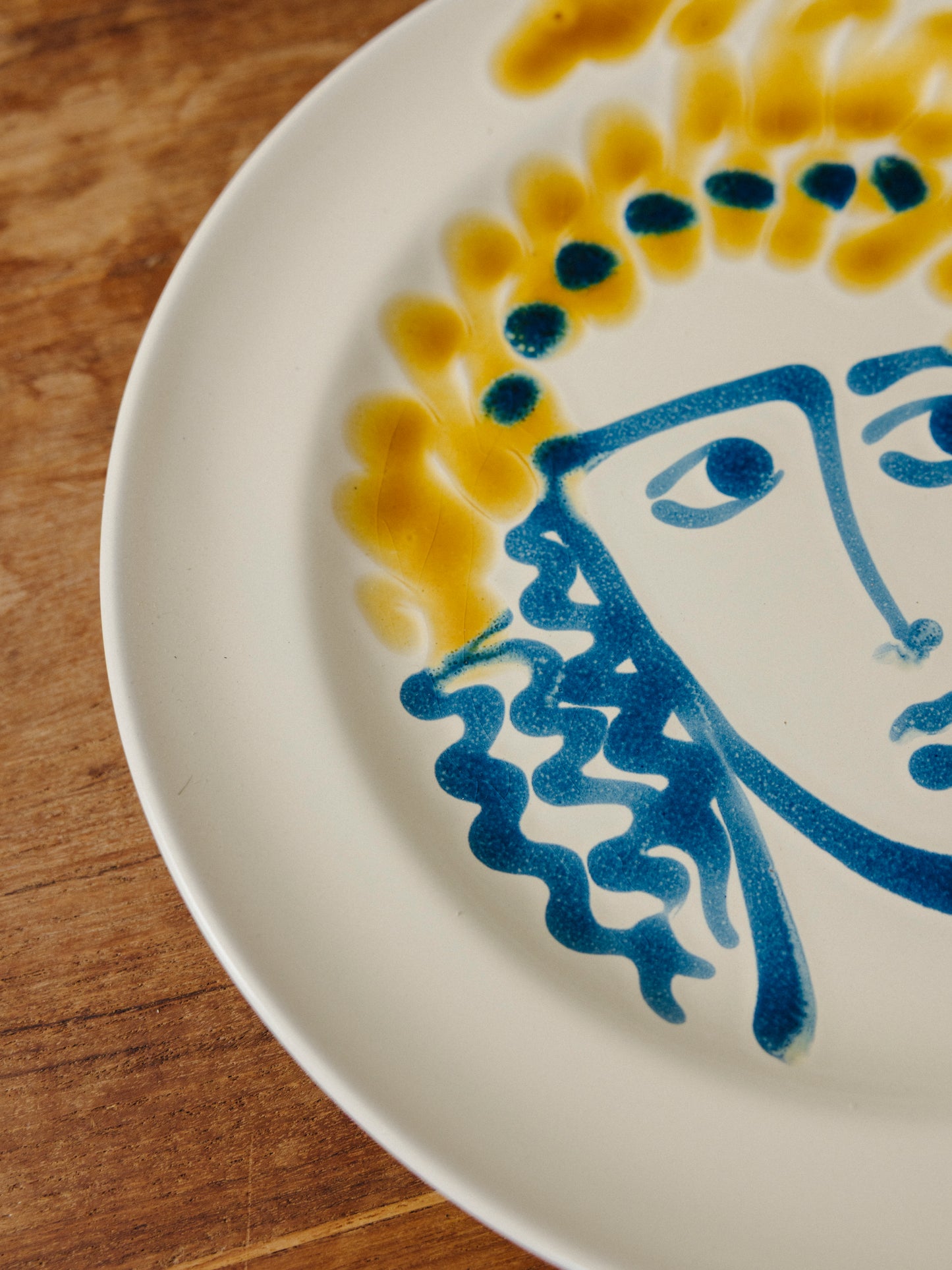 Ceramic Face Dinner Plate, No. 12