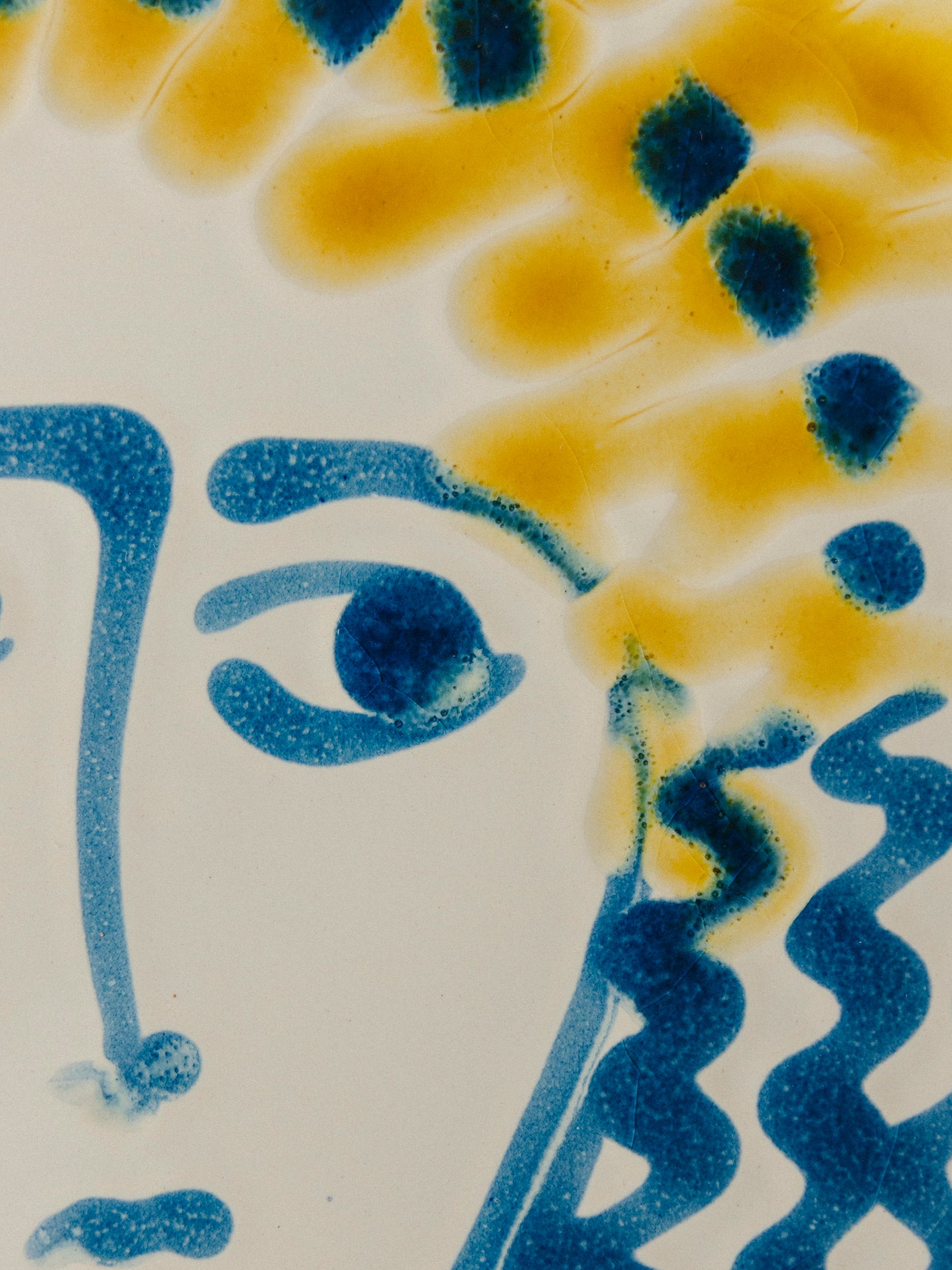 Ceramic Face Dinner Plate, No. 12