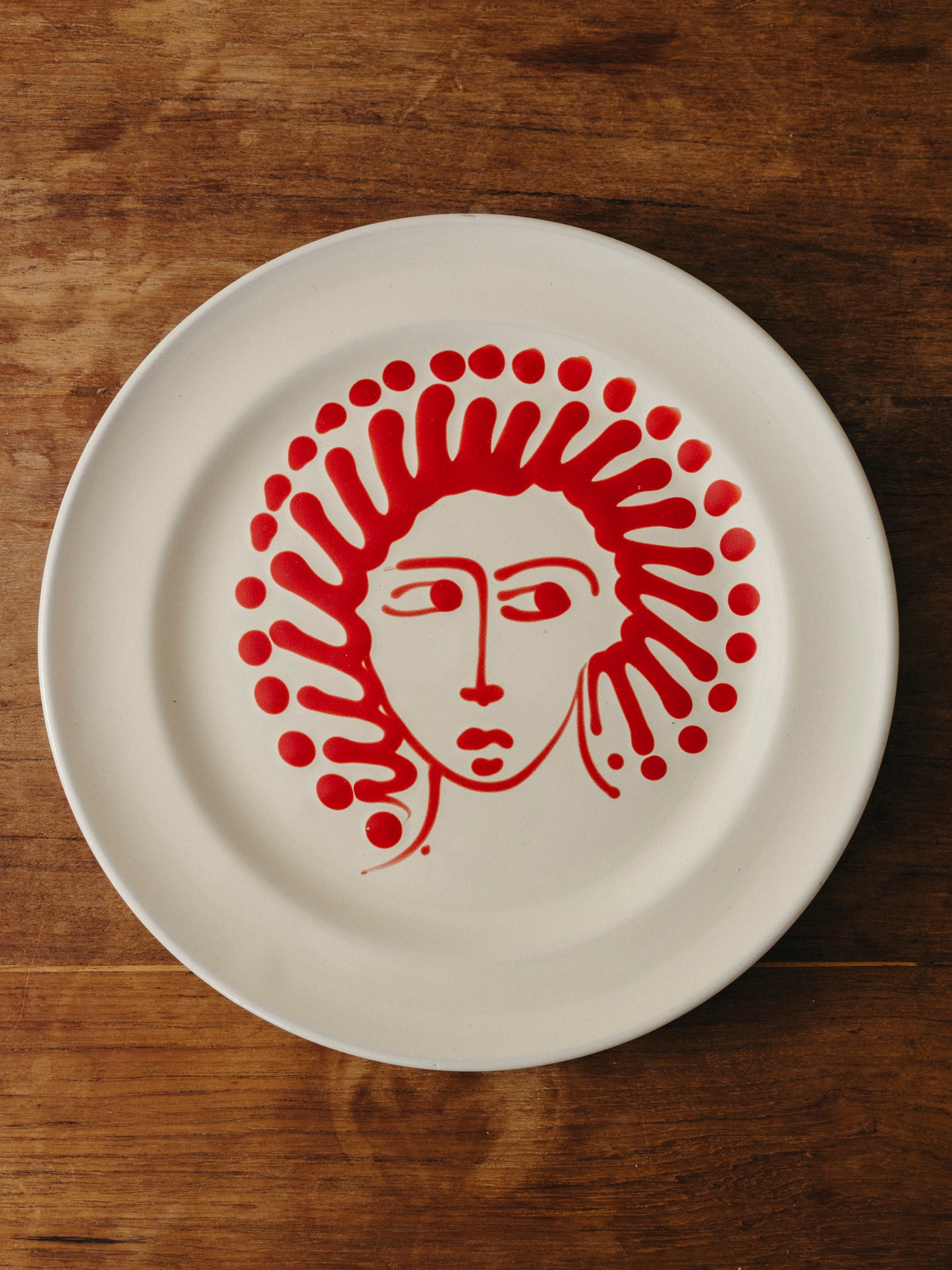 Ceramic Face Dinner Plate, No. 11