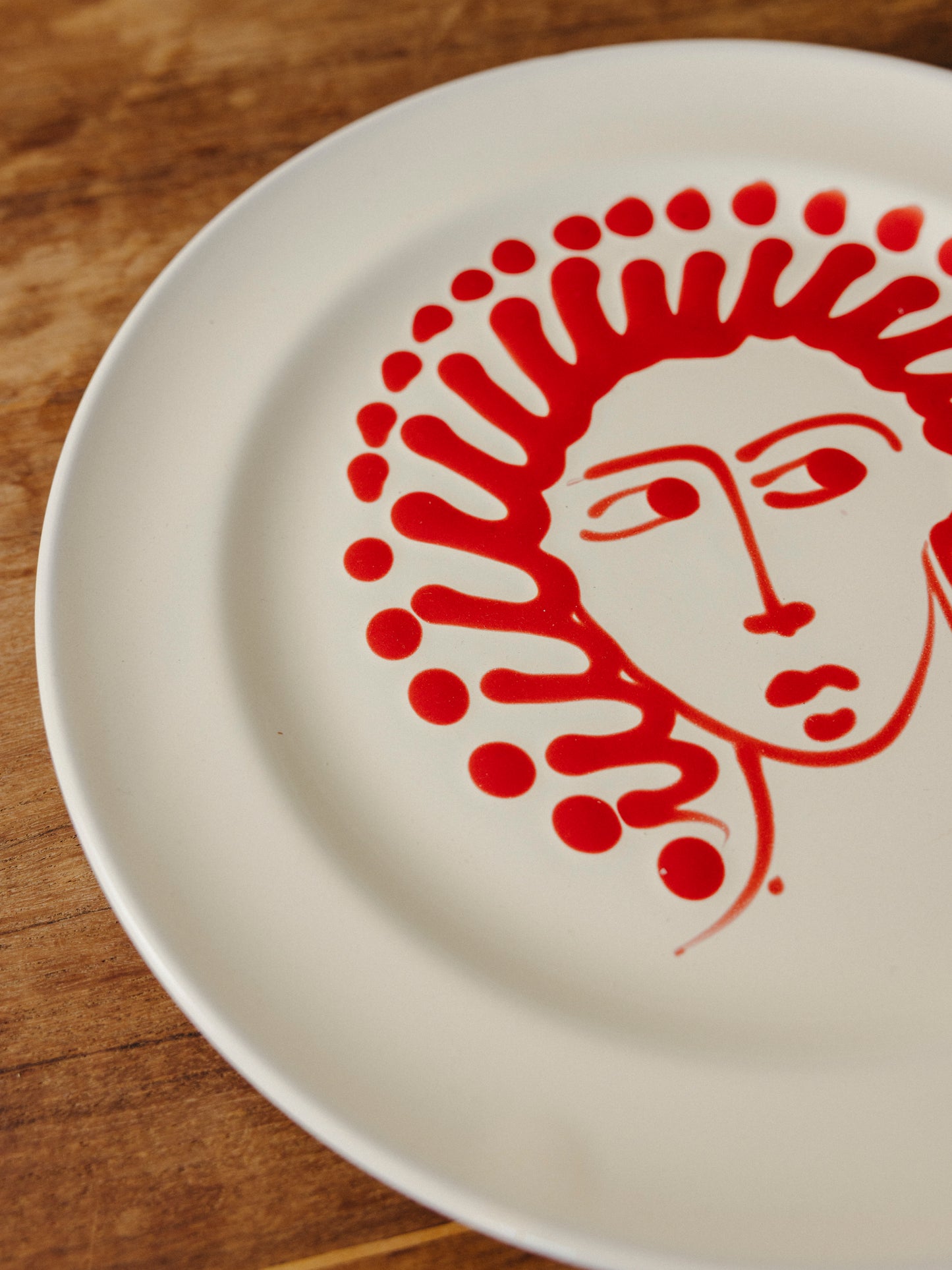 Ceramic Face Dinner Plate, No. 11