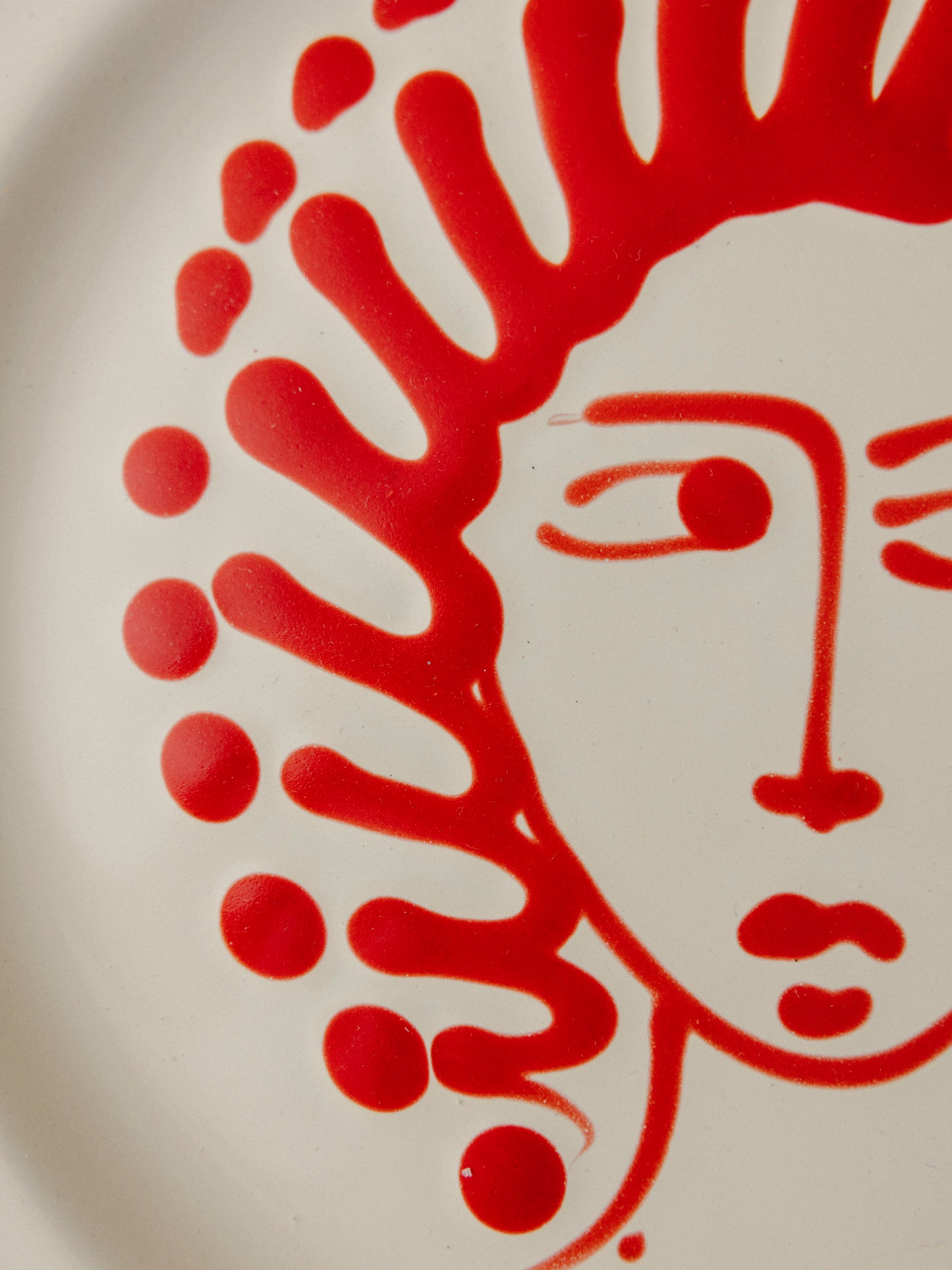Ceramic Face Dinner Plate, No. 11