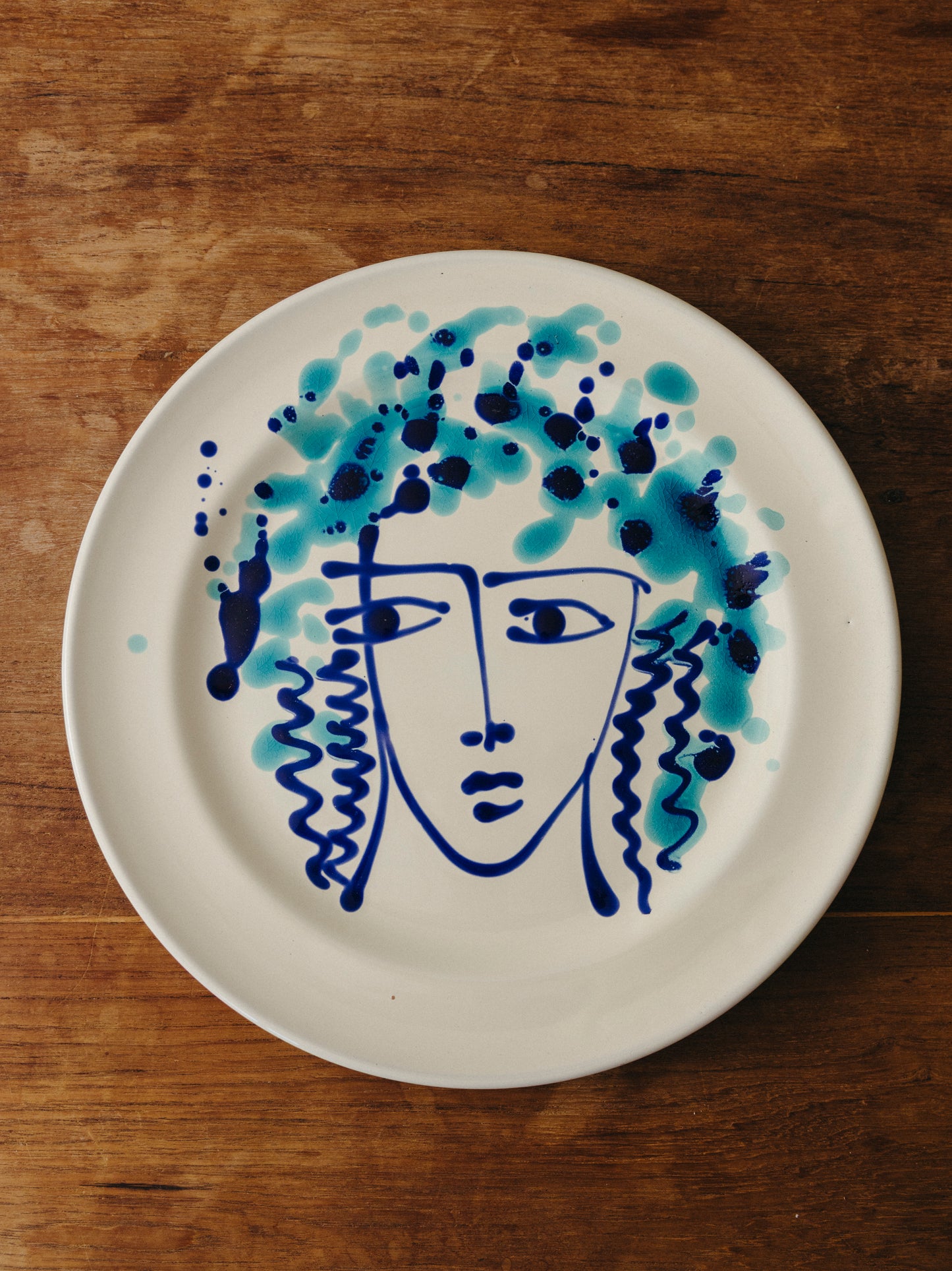 Ceramic Face Dinner Plate, No. 10