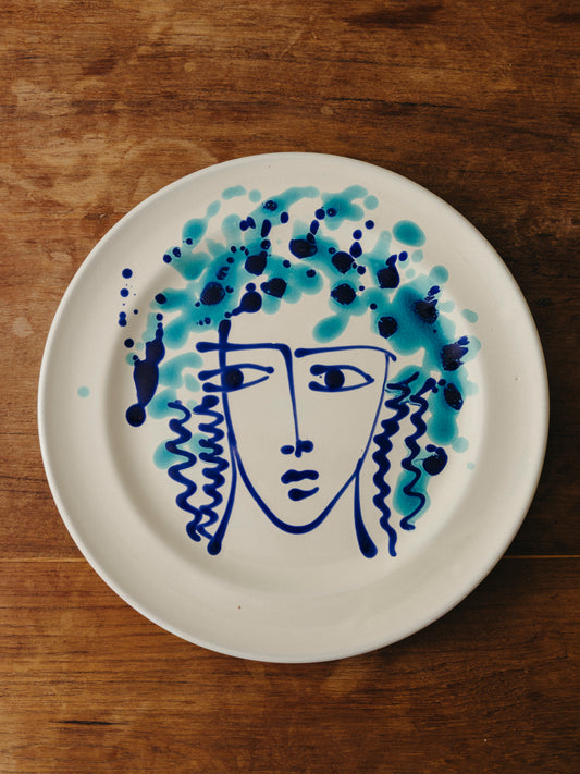 Ceramic Face Dinner Plate, No. 10