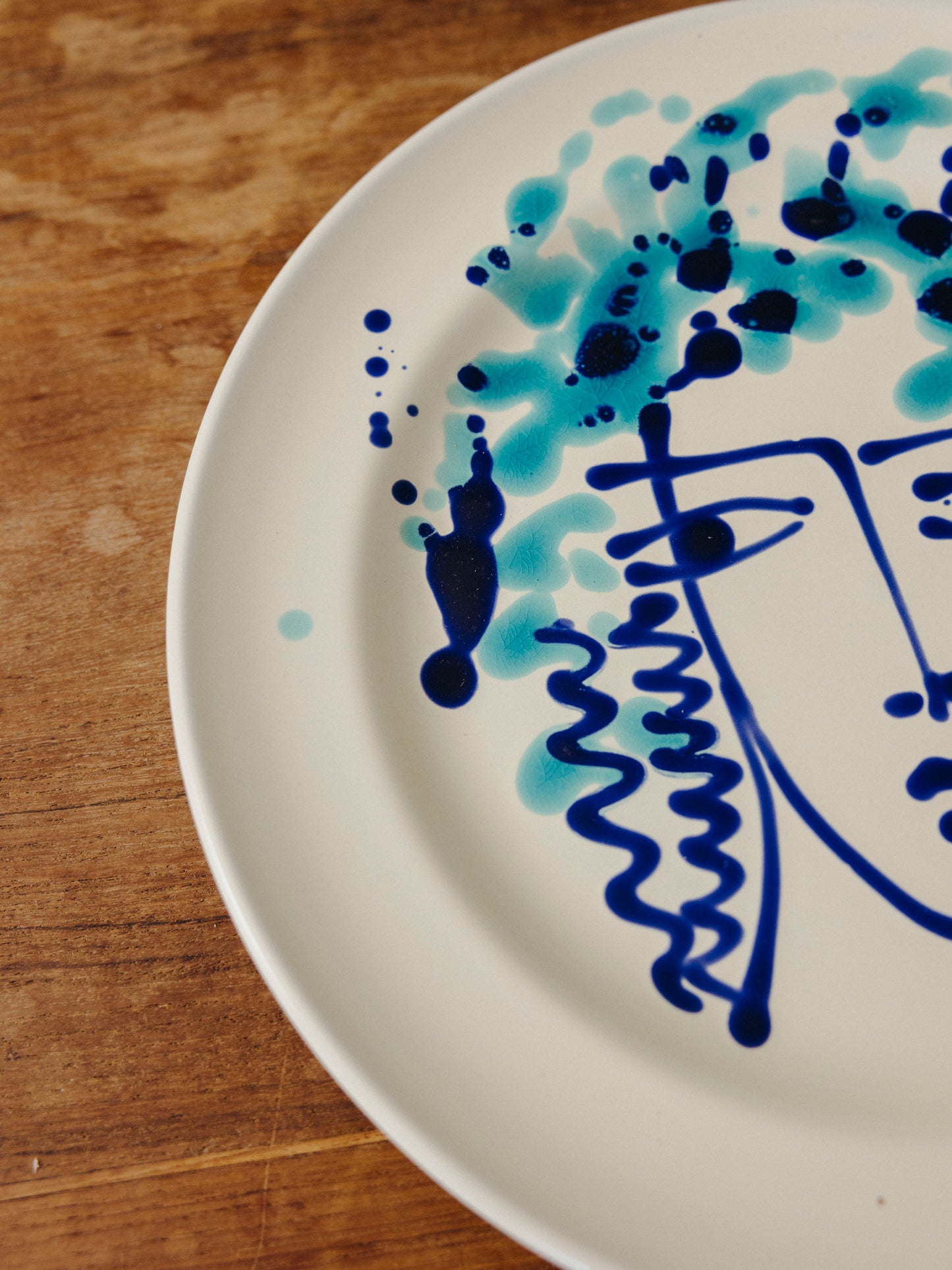 Ceramic Face Dinner Plate, No. 10
