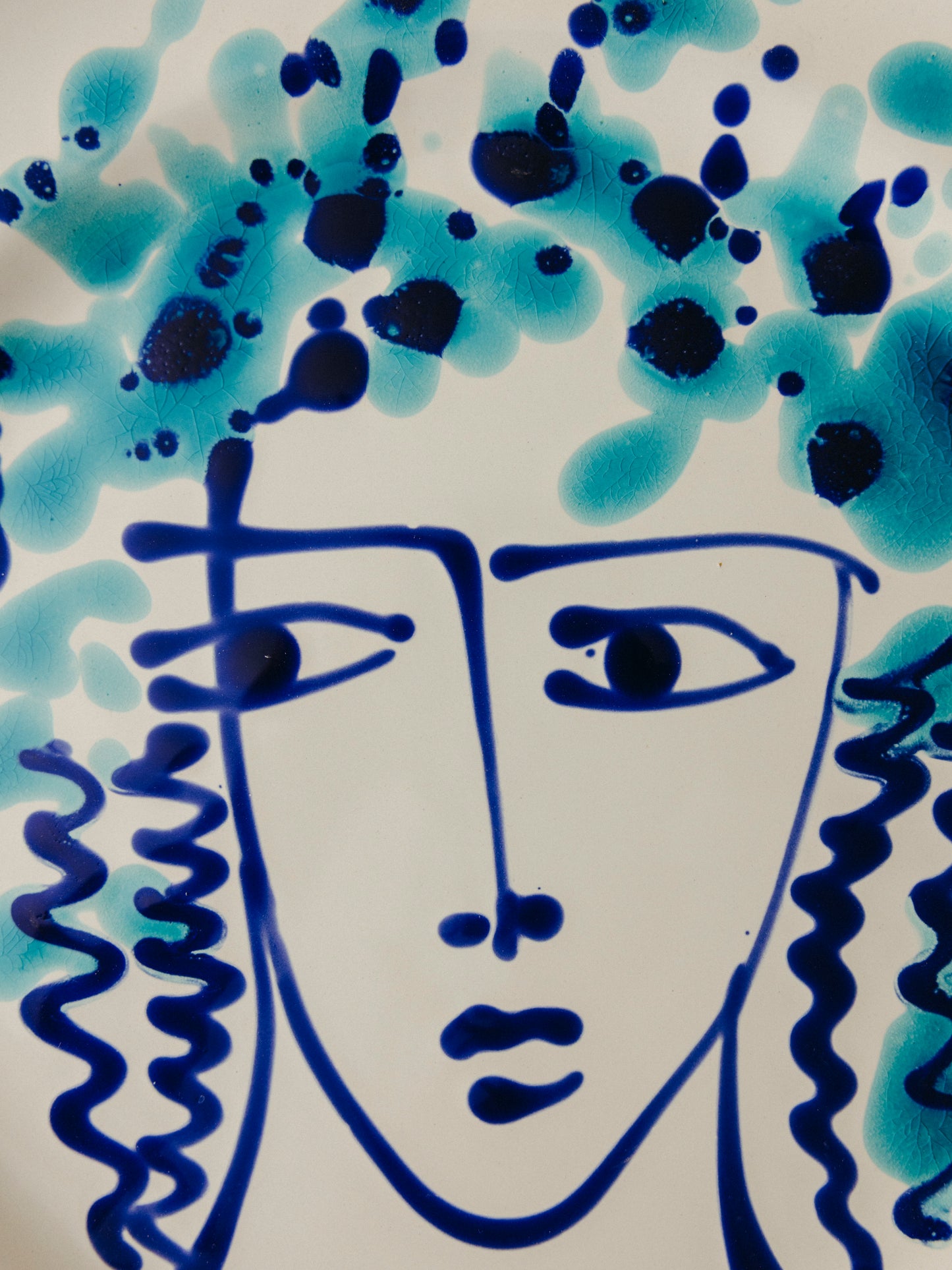 Ceramic Face Dinner Plate, No. 10