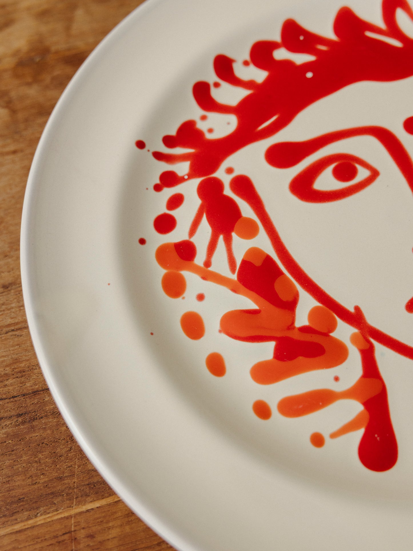 Ceramic Face Dinner Plate, No. 09