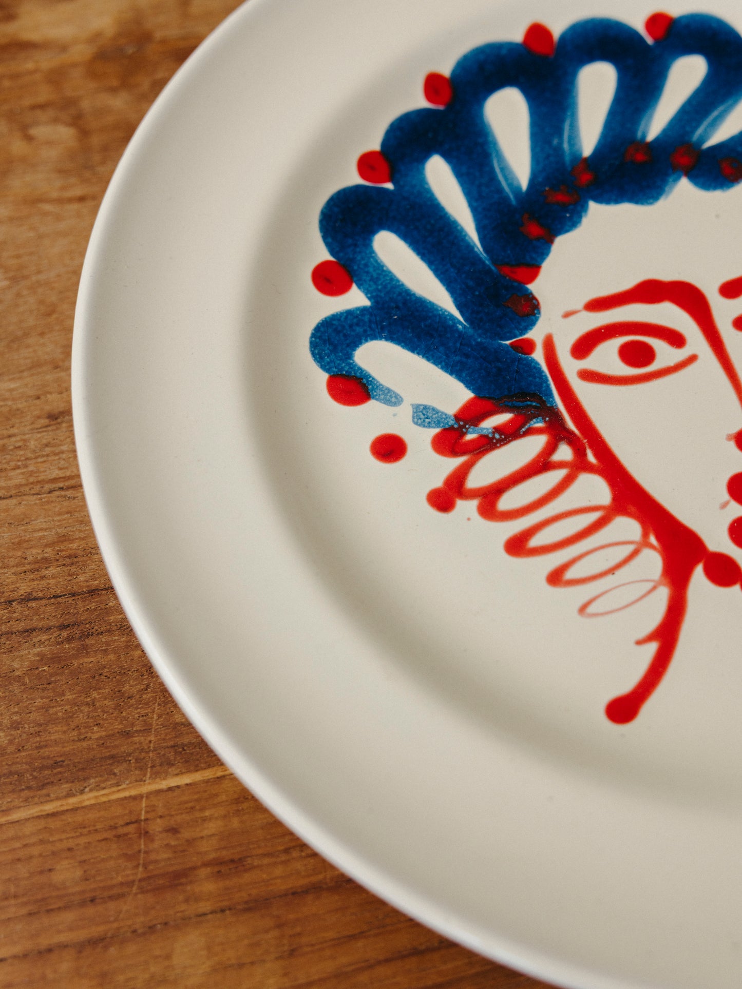 Ceramic Face Dinner Plate, No. 08