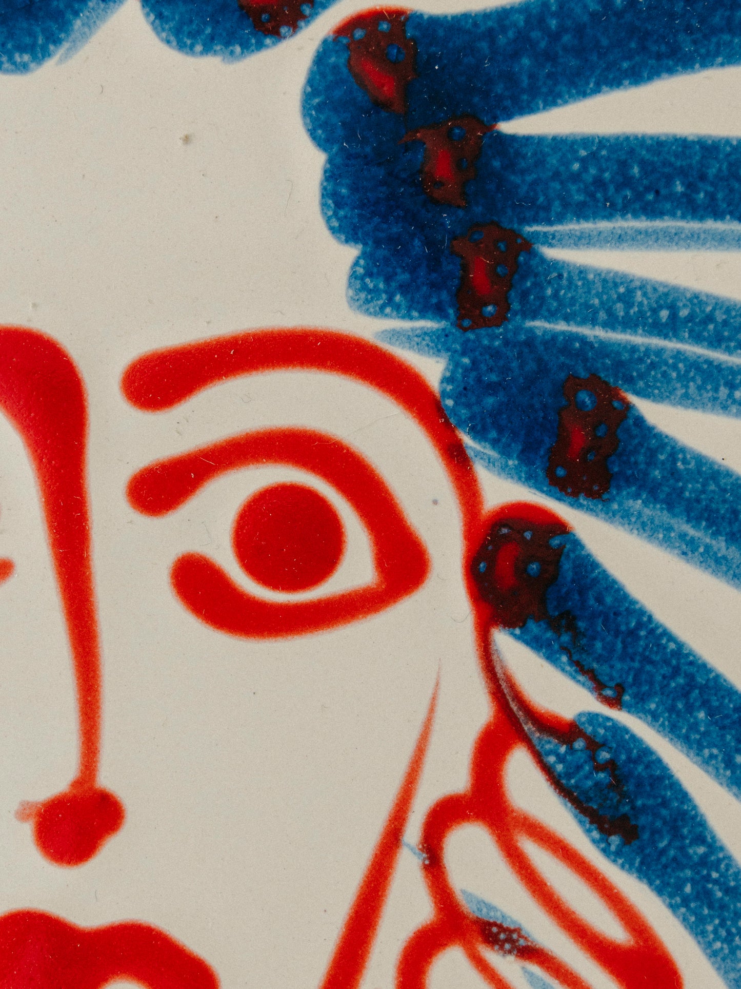 Ceramic Face Dinner Plate, No. 08
