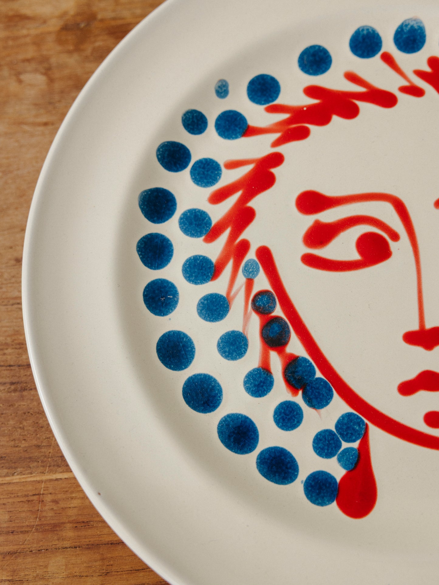 Ceramic Face Dinner Plate, No. 07