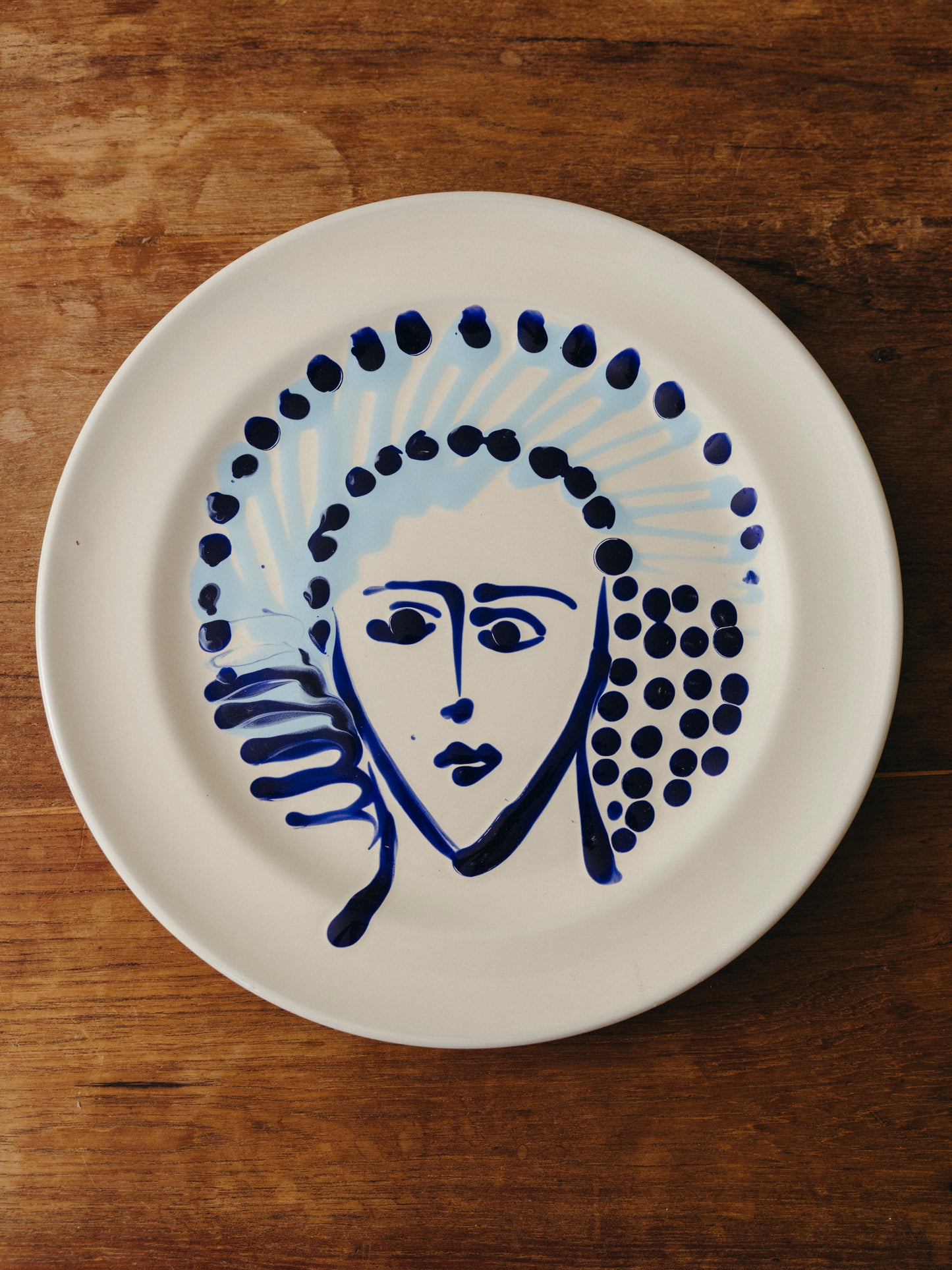 Ceramic Face Dinner Plate, No. 06